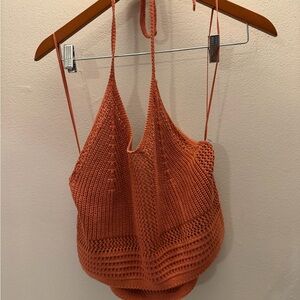 Aerie Rust Knit Halter Top